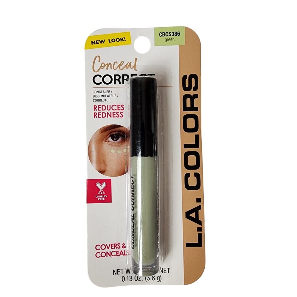 L.A. Colors Conceal Correct Concealer Green Covers Reduces Redness CBCS386 New